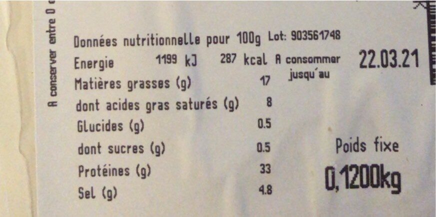 Chiffonnade salami sec de boeuf cacher - Nutrition facts - fr