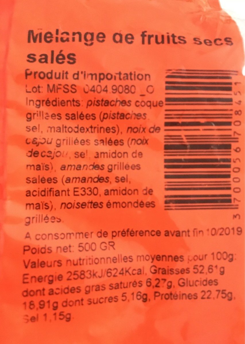Melange Extra Grille Sale - Ingredienti - fr