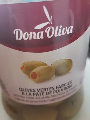 Olives vertes farcies a la pâte de poivron - Produit