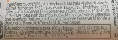 Pate a sucre - Nutrition facts - fr