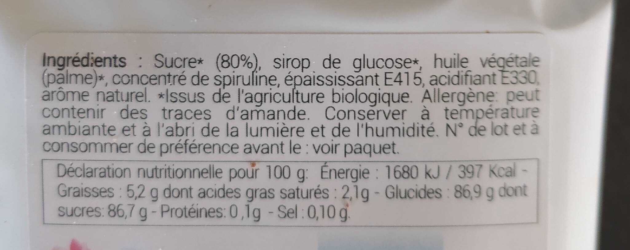 Sucre glace - Nutrition facts - fr