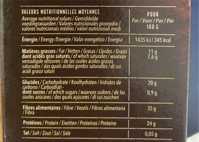 poudre cacao maigre - Informació nutricional - fr