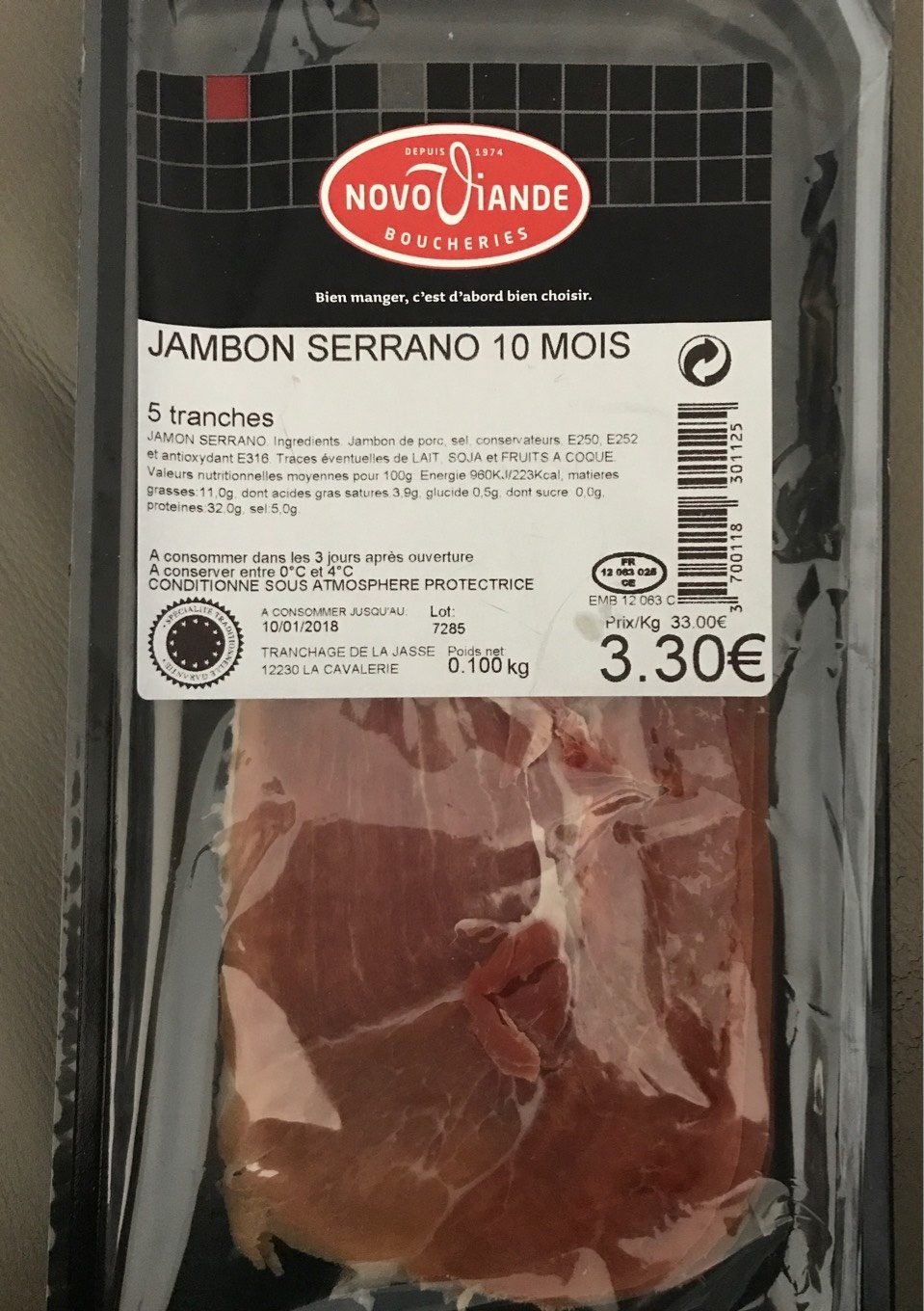 Jambon Serrano 10 mois - Product - fr