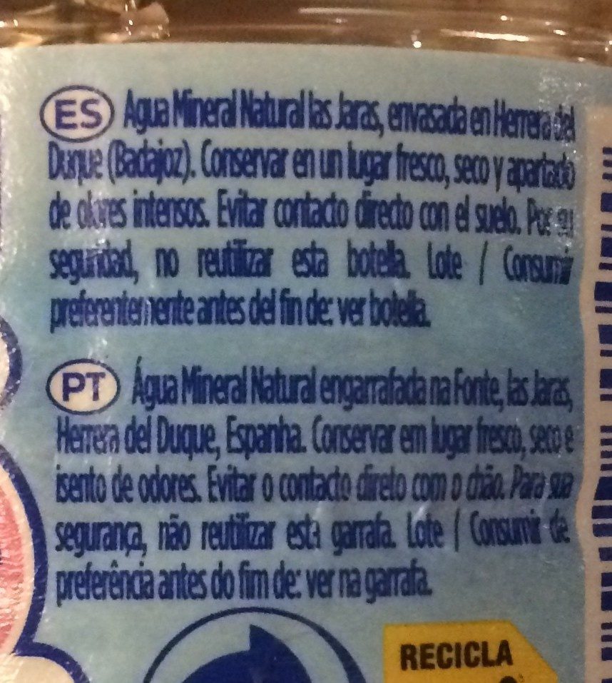 Nestlé Aquarel - Ingredientes - fr