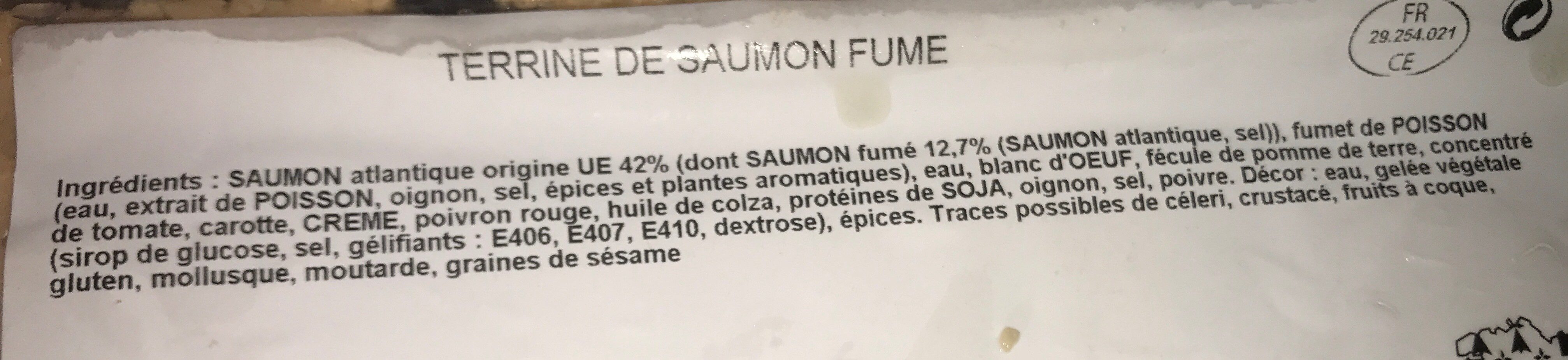 Terrine de saumon - Ingrédients