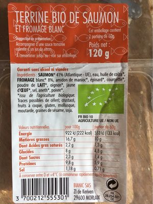 Terrine bio de Saumon et fromage blanc - Product - fr