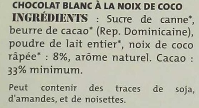 Blanc éclats de coco - Ingrediënten - fr