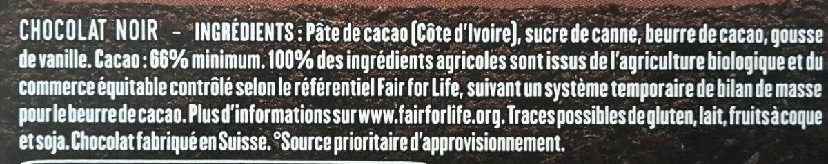 Chocolat noir - Ingredientes - fr