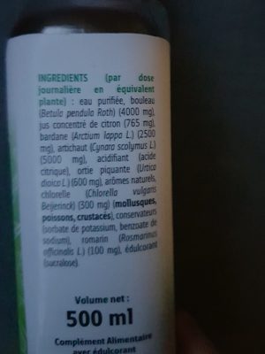 Forte detox 5 - Ingredients - fr