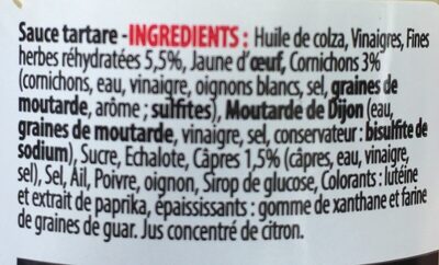 Sauce tartare - Ingredients - fr