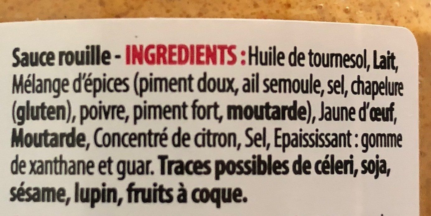 Sauce rouille - Ingredients - fr