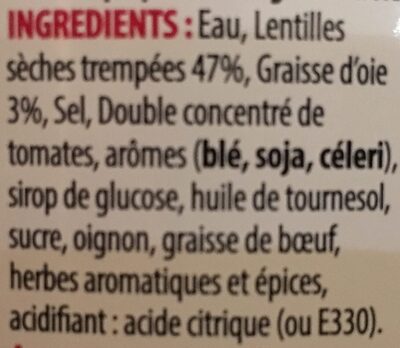 Lentilles à la graisse d'oie - Ingredients - fr