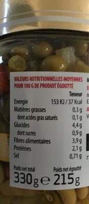 Macédoine de Légumes - Nutrition facts - fr