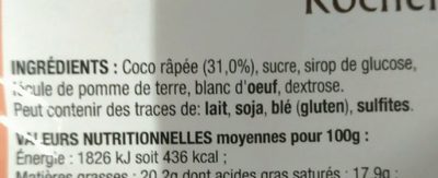 Rochers coco - Ingredients - fr