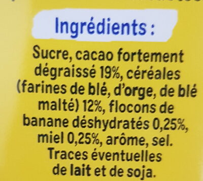 Banania Original - Ingrédients