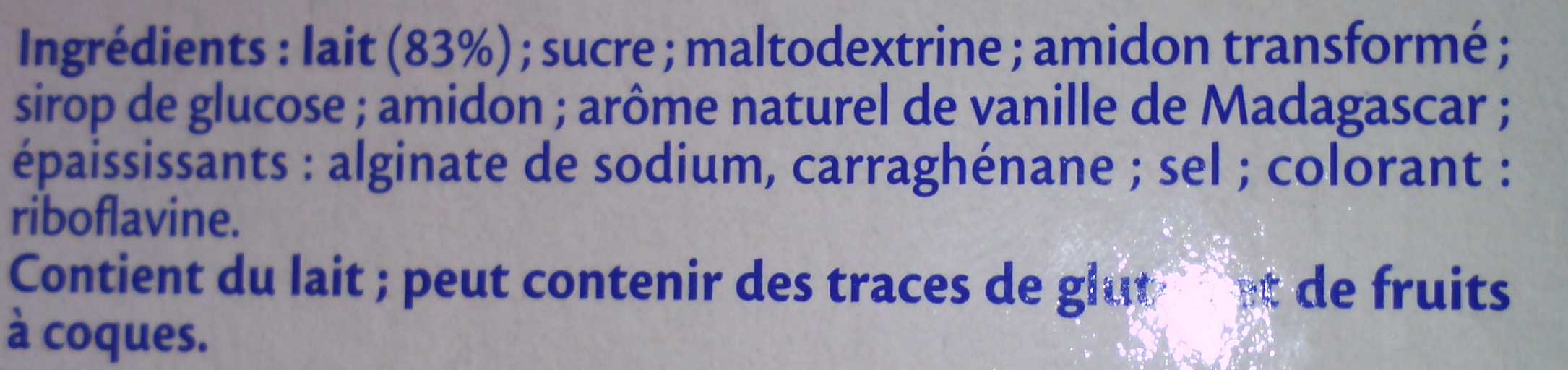 Vanille de Madagascar (3,5 % MG) - Ingredients - fr