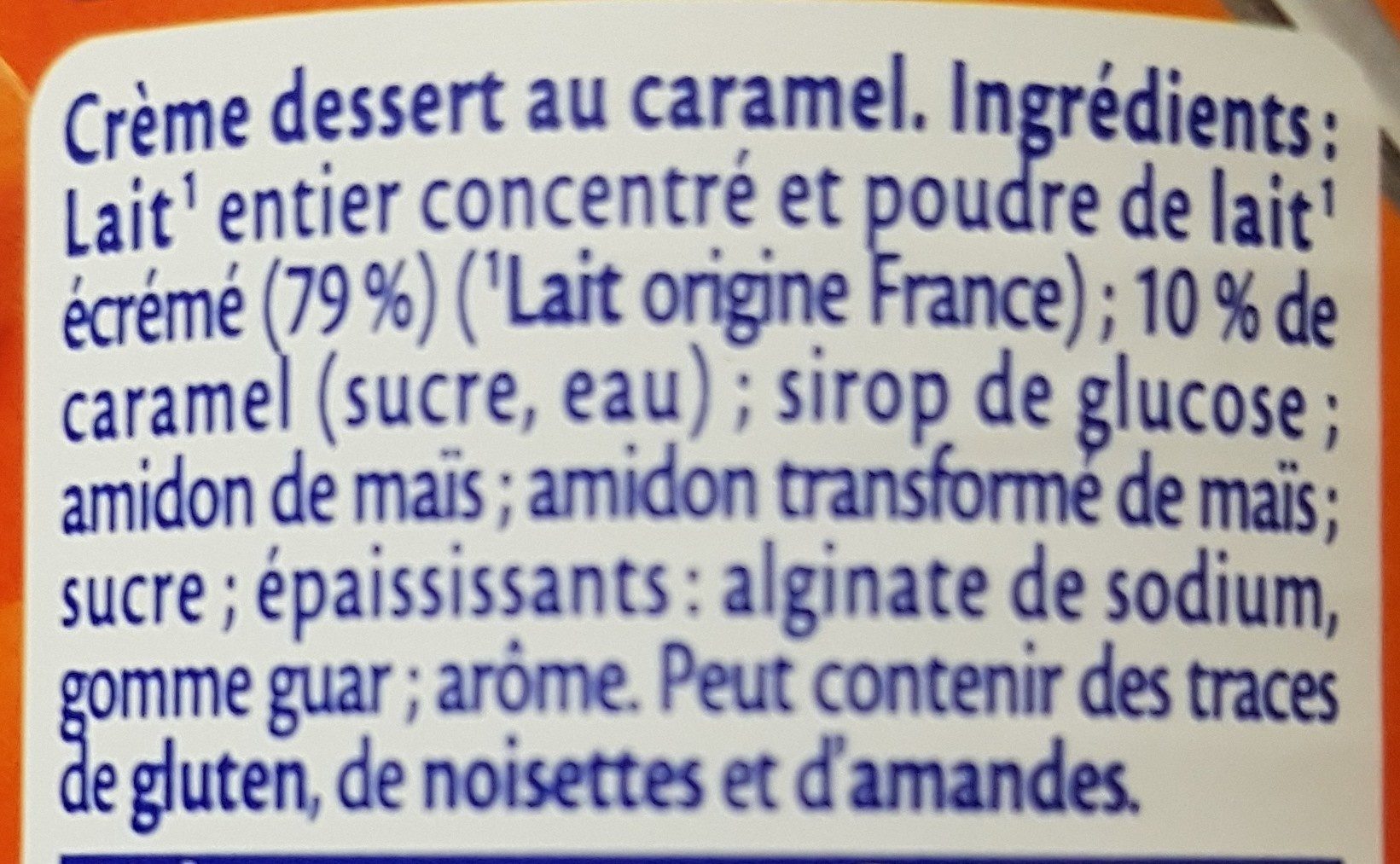 MONT BLANC Crème dessert Boîte Caramel 4x570g 3+1 Offerte - المكونات - fr