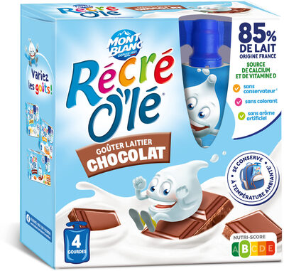RÉCRÉ O'LÉ Goûter laitier Gourdes Chocolat 4x85g - Producto - fr