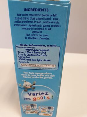 Récré O'lé saveur vanille - Ingrediënten - fr