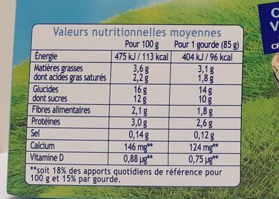 RÉCRÉ O'LÉ Goûter laitier Gourdes Chocolat 12x85g - Nährwertangaben - fr