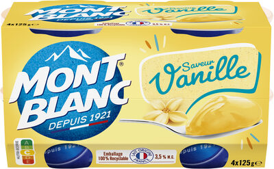 MONT BLANC Crème dessert Coupelles Saveur Vanille 4x125g - Product - fr