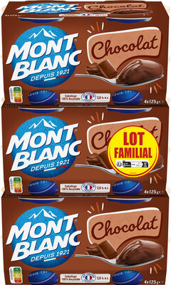 MONT BLANC Crème dessert Coupelles Chocolat 3x4x125g Lot Familial - Produkt - fr