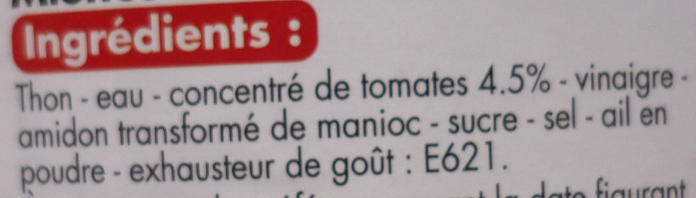 Miettes de thon à la tomate - Ingredients - fr