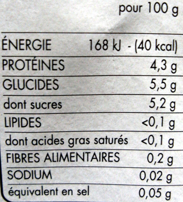 Spécialités laitières aux fruits (0 % MG) Fraise, Fruits rouges, Abricot, Pêche (x 8) - Nutrition facts - fr