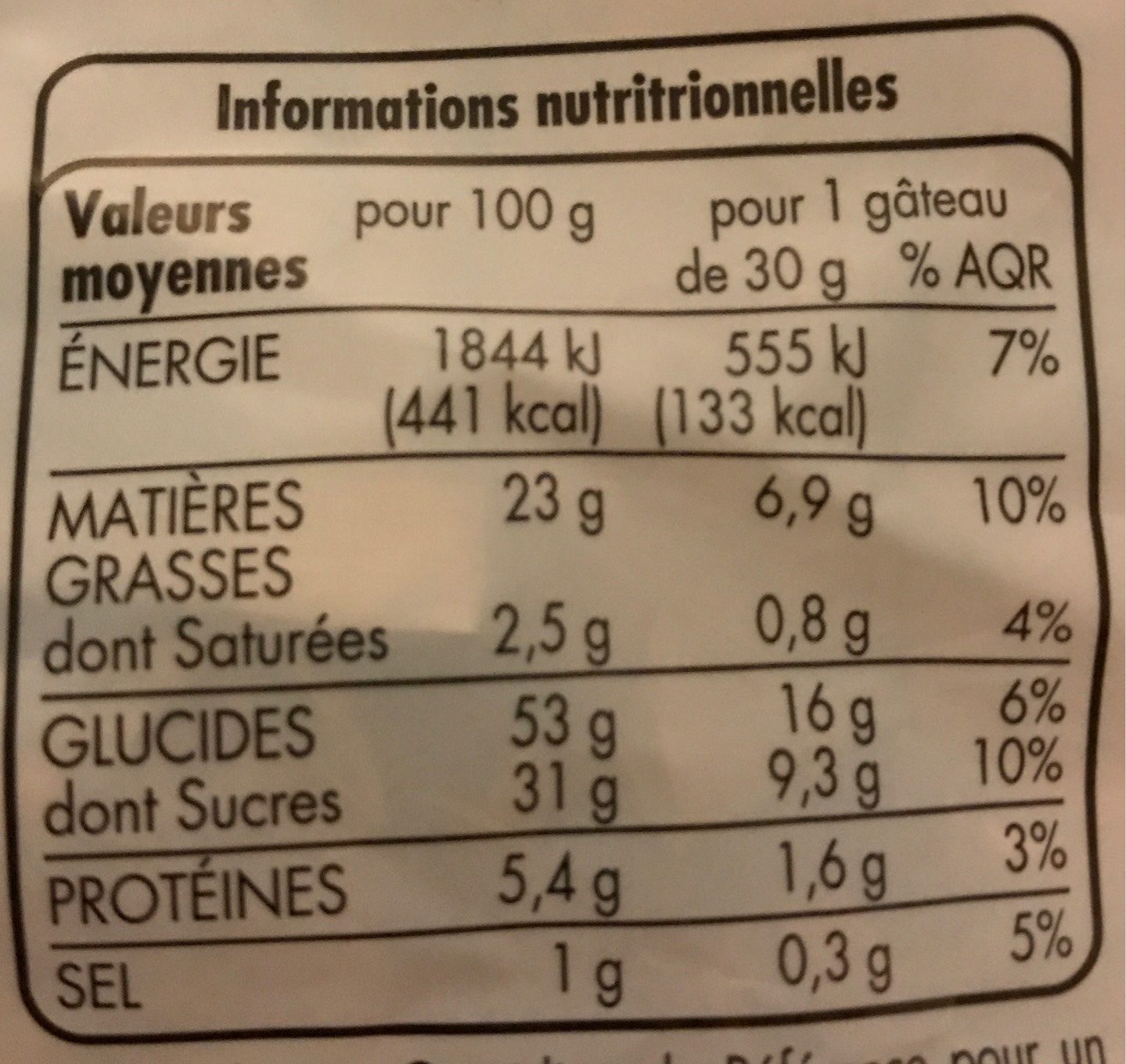 Mini Gâteaux fourrage goût chocolat noisettes - حقائق غذائية - fr