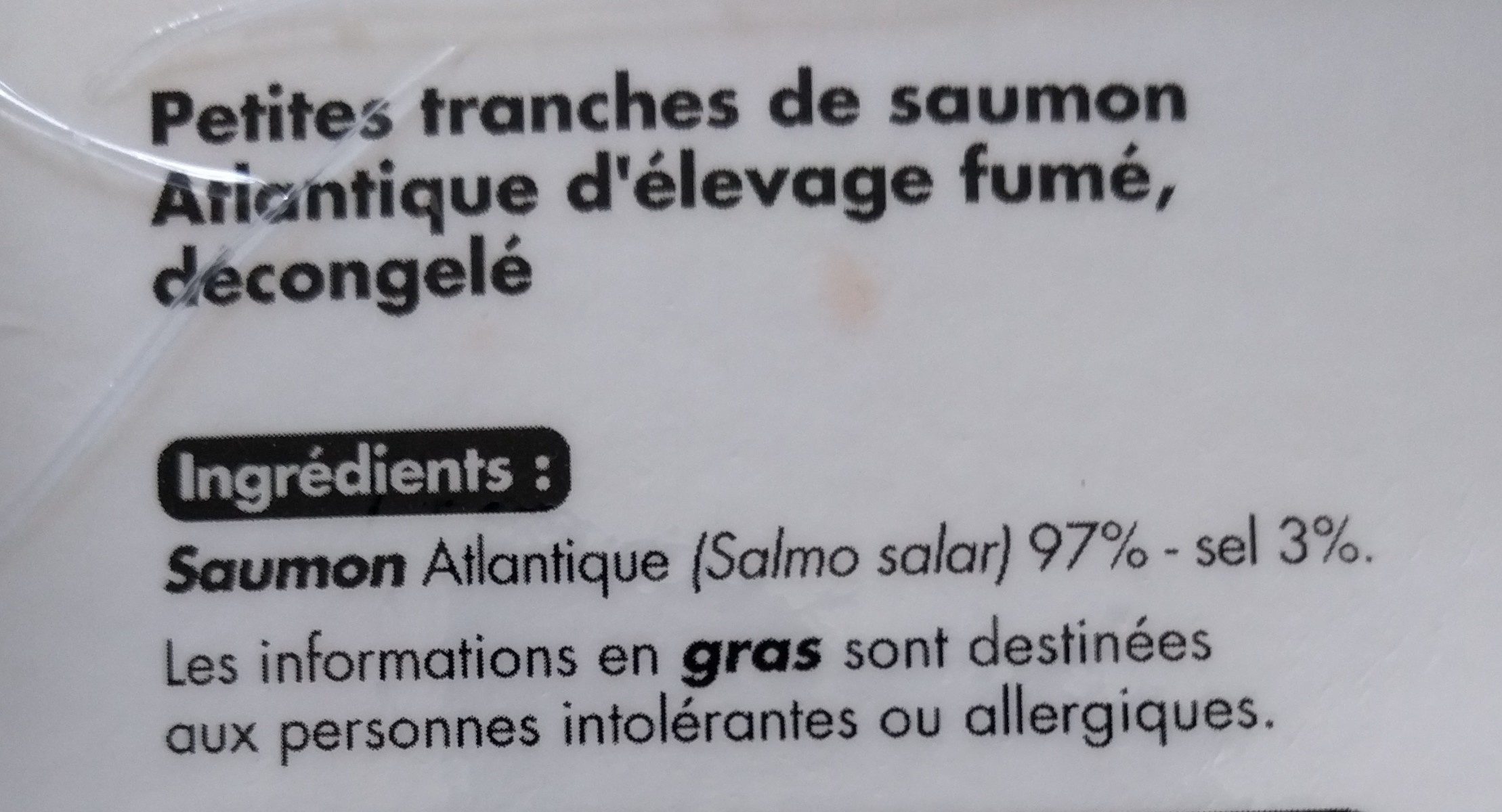 Saumon fumé - Zutaten - fr