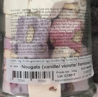 Nougats - Ingredients - fr