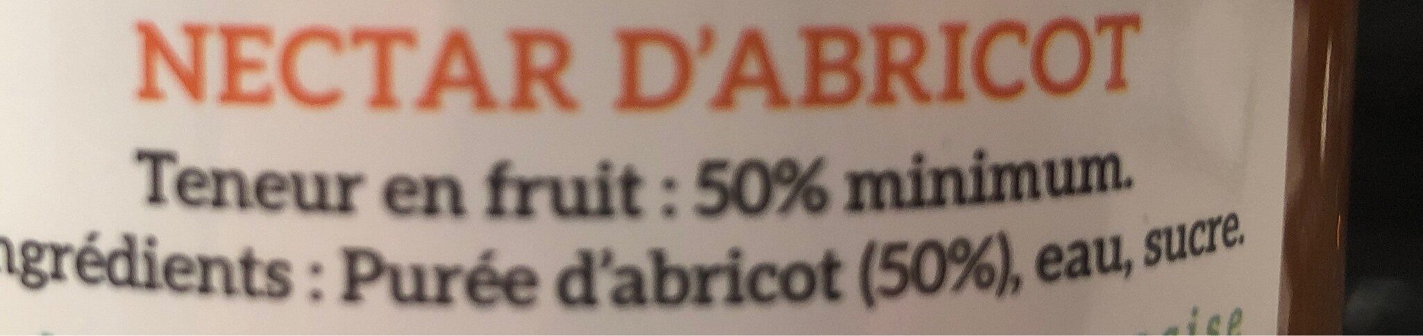 Véritable Nectar Abricot - Ingredienti - fr
