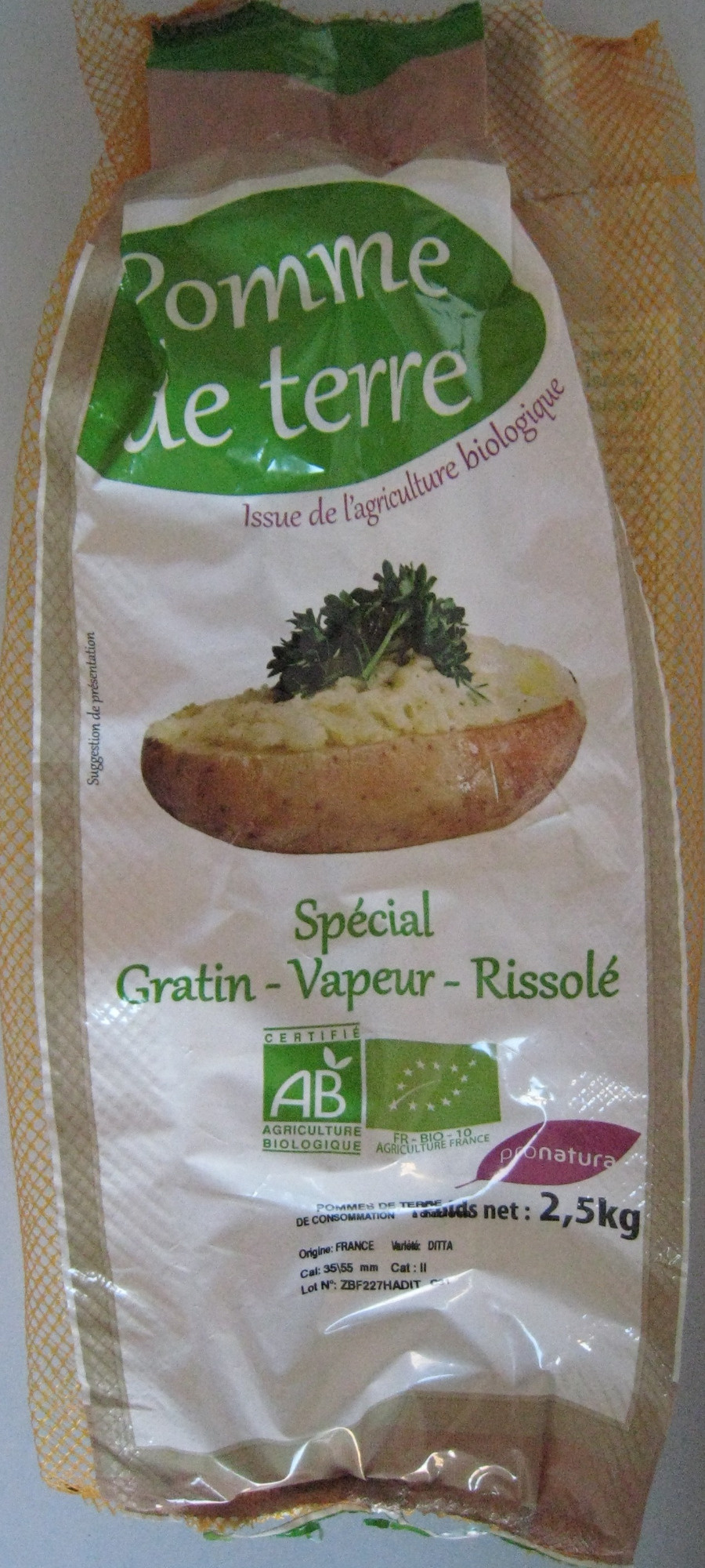 Pomme de terre bio Spécial Gratin - Vapeur - Rissolé - Product - fr