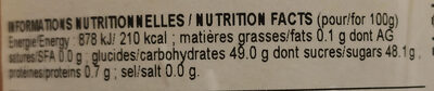 L'abricot - Nutrition facts