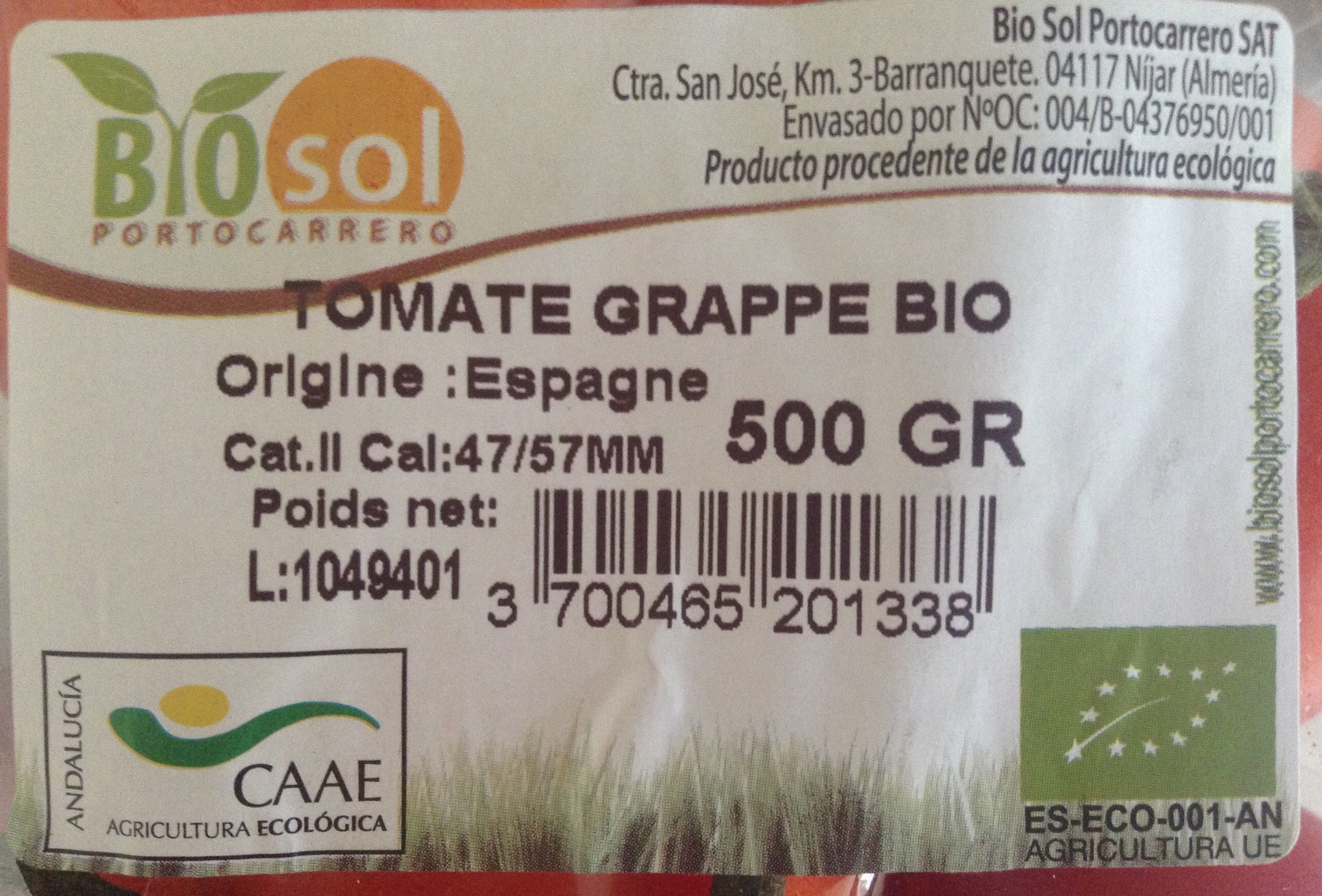 Tomate grappe bio - Ingrédients
