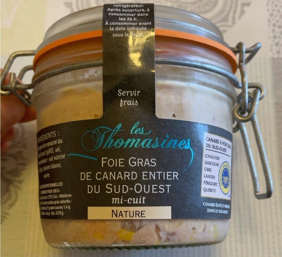 Foie gras de canard entier du Sud Ouest mi-cuit nature - Produit