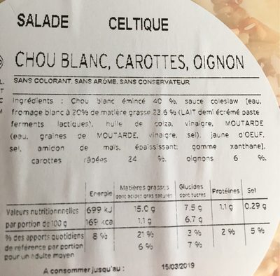 Salade celtique - Ingredients - fr