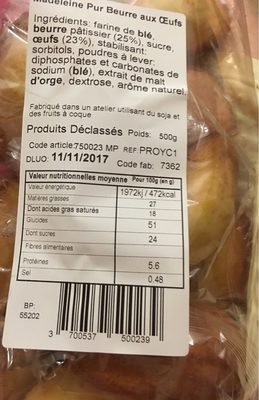 Madeleines Pur Beurre aux Œufs - Product - fr