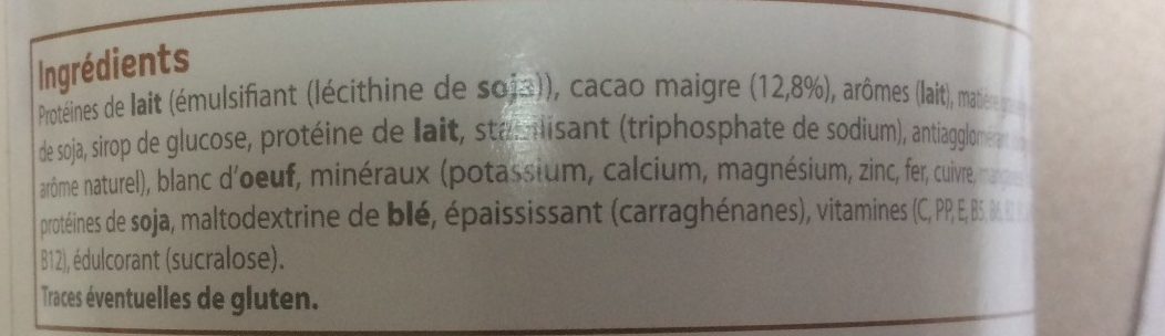 Entremets cacao - Ingrédients