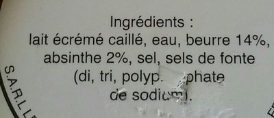 Cancoillotte lehmann absinthe - Ingredients