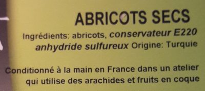Abricots secs - Ingredients - fr