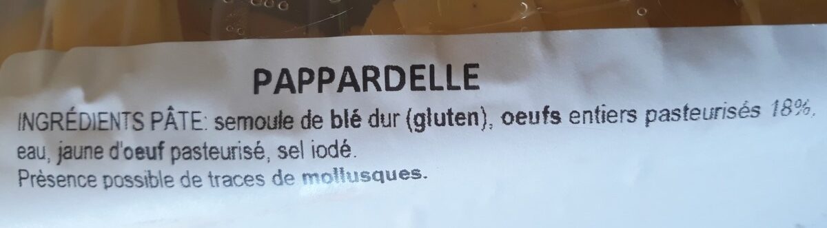 Pappardelle - Ingrédients