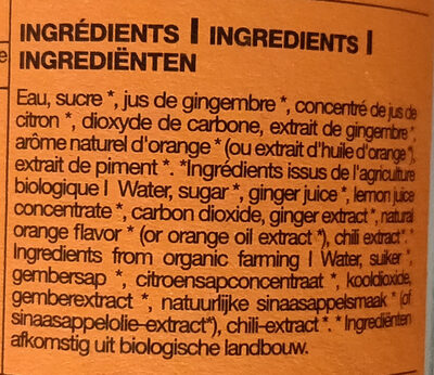 Leamo -  Ginger beer bio 250ml - Ingredients