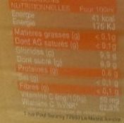 100% Jus d'Orange Frais - Nutrition facts - fr