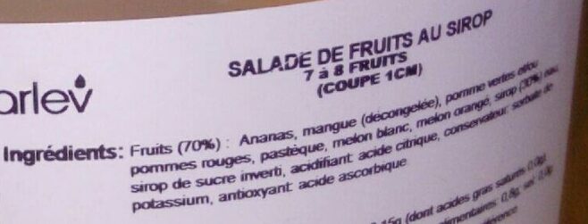 Salade de fruits au sirop - Ingredients - fr