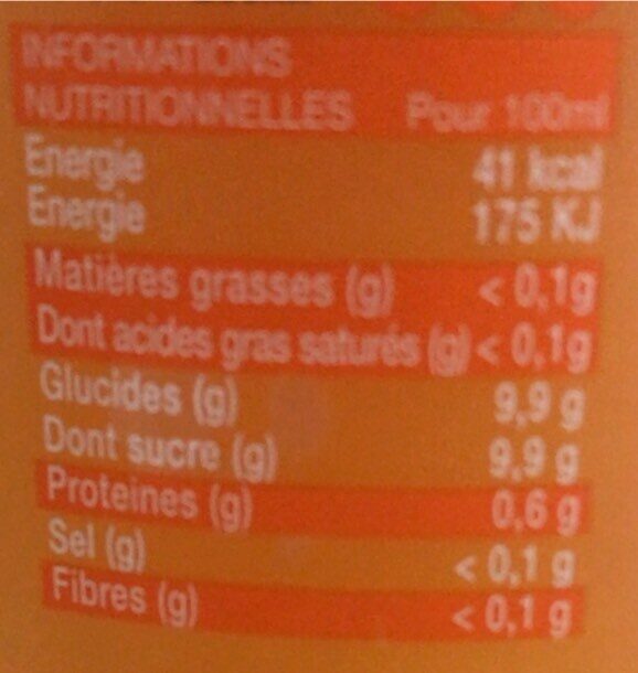 Pur jus d’Orange Pressé - Nutrition facts - fr
