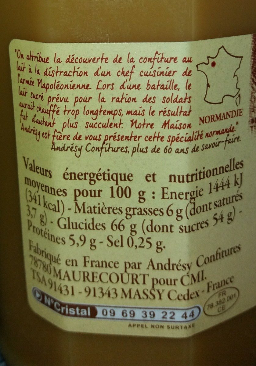 Confiture au lait de Normandie - Ingredients - fr