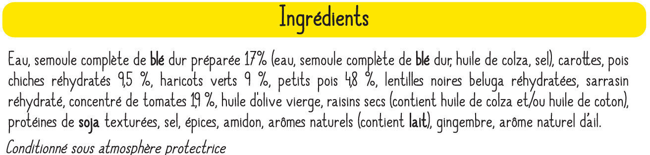 Tajine de légumes aux céréales - Ingredients - fr