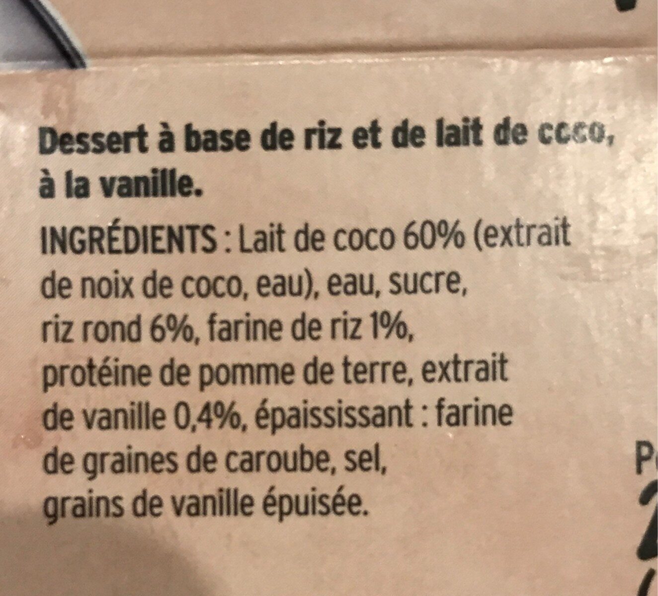 Riz au lait de coco - Ingrediënten - fr