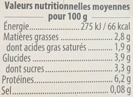 Fromage blanc 3% - Información nutricional - fr